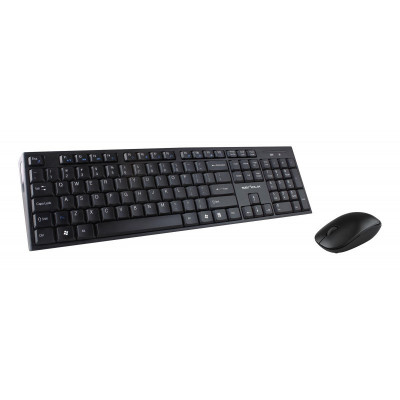 Kit Tastatura + Mouse Serioux, Wireless, 2.4G Hz, Receiver USB Nano, Senzor Optic, 1200 Dpi, 104 Taste, Black foto