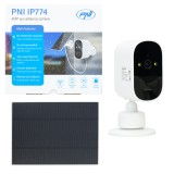 Resigilat : Camera supraveghere video PNI IP774 4MP, panou solar 3W, acumulator 40