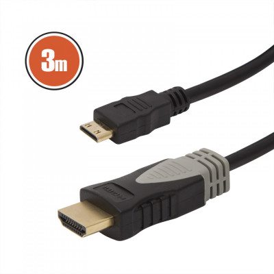 Cablu mini HDMI , 3 mcu conectoare placate cu aur foto