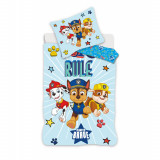 Lenjerie de pat Paw Patrol Blue Brave, 2 Piese, 100A 135 cm, 40A 60 cm, 100% Bumbac