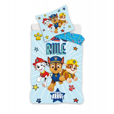 Lenjerie de pat Paw Patrol Blue Brave, 2 Piese, 100A 135 cm, 40A 60 cm, 100% Bumbac foto