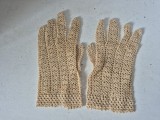 Mănuși vintage damă lucrate manual din macrame, mărimea M, stare bună, accesorii vintage shic