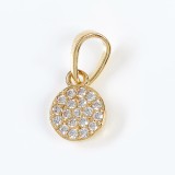 Pandantiv rotund cu pietre zirconice placat cu aur 14 k