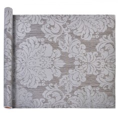 Autocolant Mobilă PVC, Damask, Argintiu Gri, 200x45cm