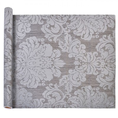 Autocolant Mobilă PVC, Damask, Argintiu Gri, 200x45cm foto