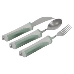 Set 3 tacamuri pentru seniori, plastic, inox, multicolor