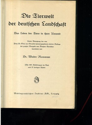 Bhrems Tierleben Kleine Ausgabe vol. 5 (1934) foto