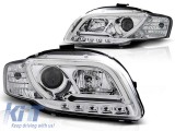 Kit de faruri tuning cu lumini LED potrivit pentru Audi A4 B7 11.2004-03.2008 sedan/combicabriolet, stanga si dreapta Performance AutoTuning