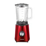 Blender de masa Heinner Vitality 1000, 1000W, bol sticla 1.5L, 3 viteze+Pulse, 6 lame detasabile din inox, inox, rosu