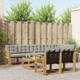 vidaXL Set de canapele de exterior cu pernă 9 pcs Alb și gri deschis 3389617