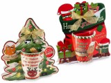 Set 2 cani Craciun portelan multicolor in cutie cadou RT &Oslash; 8 cm x 10,5 H, 300 ml