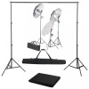 VidaXL Kit studio foto cu set de lumini și fundal 3055118