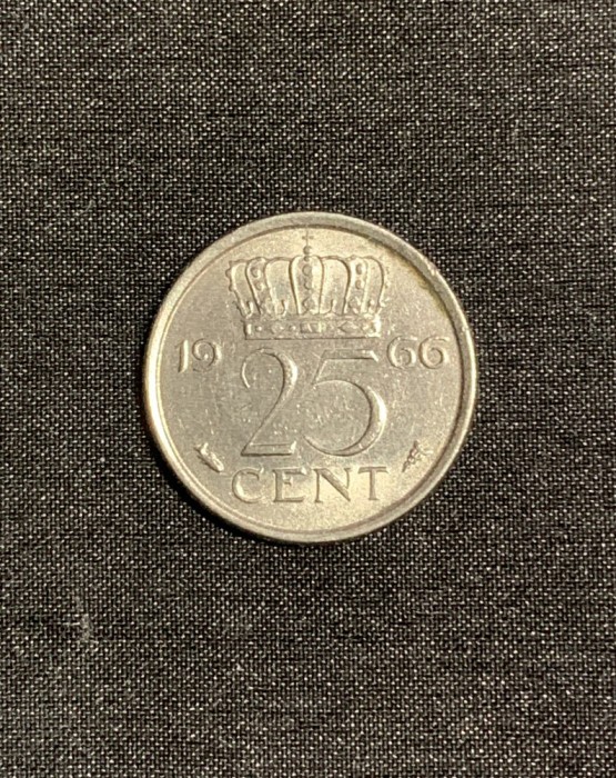 Moneda 25 cenți 1966 Olanda