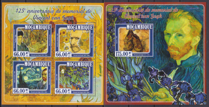 DB1 Pictura Post - Impresionism Van Gogh Mozambic MS + SS MNH