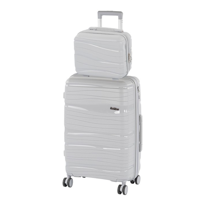 TraveLux Voyager III gurul&oacute;s bőr&ouml;nd szett sz&uuml;rke