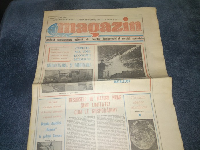 REVISTA MAGAZIN 22 DECEMBRIE 1984