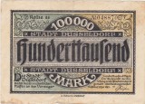 Bancnota Germania D&uuml;sseldorf 100000 Mark 1923, seria 24, nr. 048870
