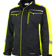Jacheta de iarna Classic-vis cu elemente reflectorizante negru galben