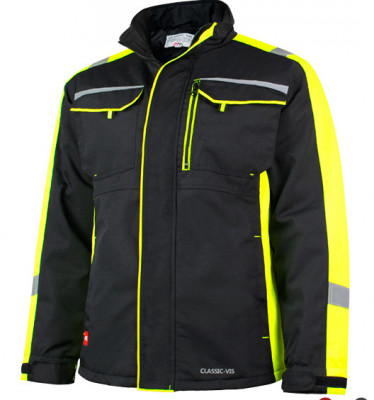 Jacheta de iarna Classic-vis cu elemente reflectorizante negru galben foto