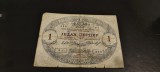 1 perper perpera 1914 Muntenegru Montenegro bancnota (stare F/VF)