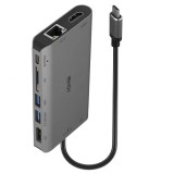 Mini Laptop Docking USB 3.2 Type C la 4K HDMI &amp; DP + USB 3.2 + Gigabit + SD + Audio cu PD 3.0/100W, Lindy L43323