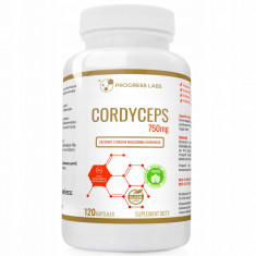 Progress Labs Cordyceps 750mg &Icirc;mbunătățirea energiei 120 capsule