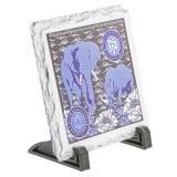 Cumpara ieftin Placa (placheta) cu Elefant si Rinocer albastri- placa pachidermelor albastre