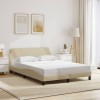 VidaXL Cadru de pat fără saltea, crem, 120x200 cm, textil
