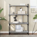 Biblioteca cu 4 niveluri gri sonoma 76x32x123 cm lemn compozit GartenMobel Dekor, vidaXL