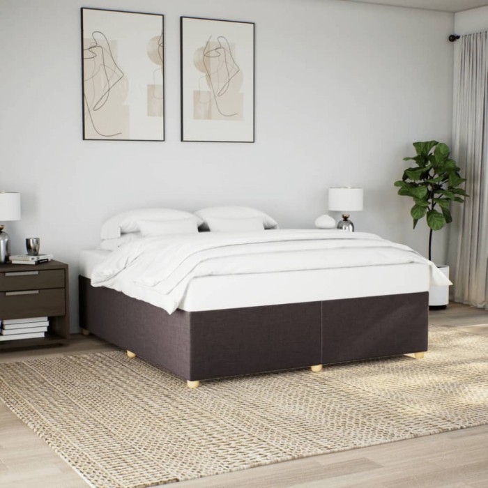 vidaXL Cadru de pat fără saltea, maro &icirc;nchis, 180x200 cm, textil 3284753