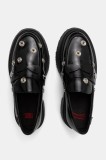 Camper mocasini de piele TWS culoarea negru, cu platforma, K201832-001