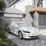 vidaXL Husă auto parțială, cu c&acirc;rlige, argintiu, L 4008934