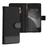 Husa Kwmobile pentru Google Pixel 7a, Negru, Textil, KWM000020HX002C, Piele Ecologica