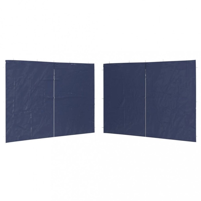 Perete lateral cort petrecere, 2 buc., albastru, PE, cu fermoar