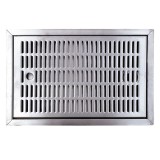 Tava captare picături CNS pentru &icirc;ncorporare 440 mm x 240 mm cu racord de scurgere