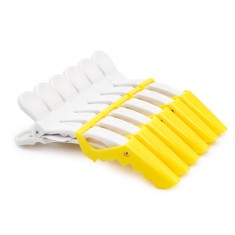 Set de 2 unități: Clame pentru păr, 6 bucăți, alb+galben