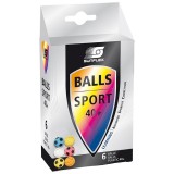 Cumpara ieftin Set 6 Mingi Tenis de Masa Sunflex SPORT, Multicolor, Plastic 40+, Antrenament, Diverse Sporturi