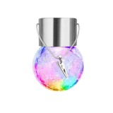 Lampa Solara Flippy, LED, Tip Candelabru Mic, Cu Bila Din Sticla Crapata, Exterioara, Impermeabila, Iluminare 6-12 H, Multicolor