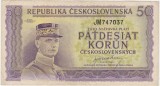Cehoslovacia 50 Korun Coroane ND(1945) VF