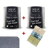 Cumpara ieftin Pachet 1+1 Vopsea Decorativă Magic Effect Brilliant C06 Gri 0.9L + Pensulă Cadou