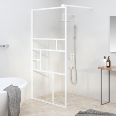 vidaXL Perete pentru cabină de duș walk-in, alb, 100x195cm, sticlă ESG foto