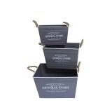 Cumpara ieftin Set 3 ghivece flori metal gri antracit alb 30 x 22 x 19,5 cm, 35 x 27 x 22,5 cm, 40 x 32 x 25 cm