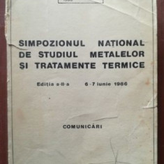 Simpozionul national de studiul metalelor si tratamente termice