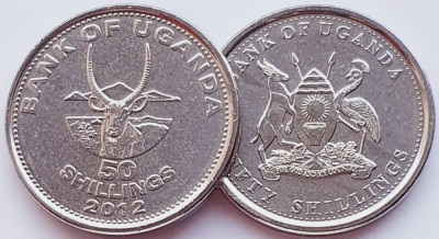 1699 Uganda 50 Shillings 2012 waterbuck (Kobus ellipsiprymnus) km 66 UNC foto