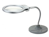 Lupa Birou Brat Flexibil LED 2.5X-5X ZD-126-1, Diametru 90mm, Baza Metalica Stabila, Iluminare LED, Ideala Bijutieri, Electronisti
