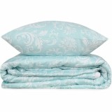 Set Lenjerie Pat 3 Piese Bumbac Alb Pat 200x200 cm Husa Patura + 2 Fete Perna