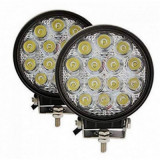 Cumpara ieftin 2X Proiector ROTUND 14 LED 12v-24v, 42w, lumina alba 6000k