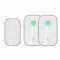 Sonerie fara fir si fara baterie 1 transmitator - comutator cinetic (1 buton) si 2 receptoare albe ( 2 sonerii) la priza , IP44