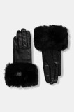 Karl Lagerfeld mănuși de piele culoarea negru, A4W33016