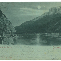 1518 - ORSOVA, Danube KAZAN, Litho, Romania - old postcard - used - 1902